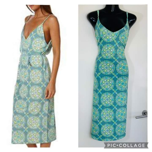 TIGERLILY Hungarian Aegean Turquoise Green Stretch Slip Midi Dress RRP$170 - Picture 10 of 11